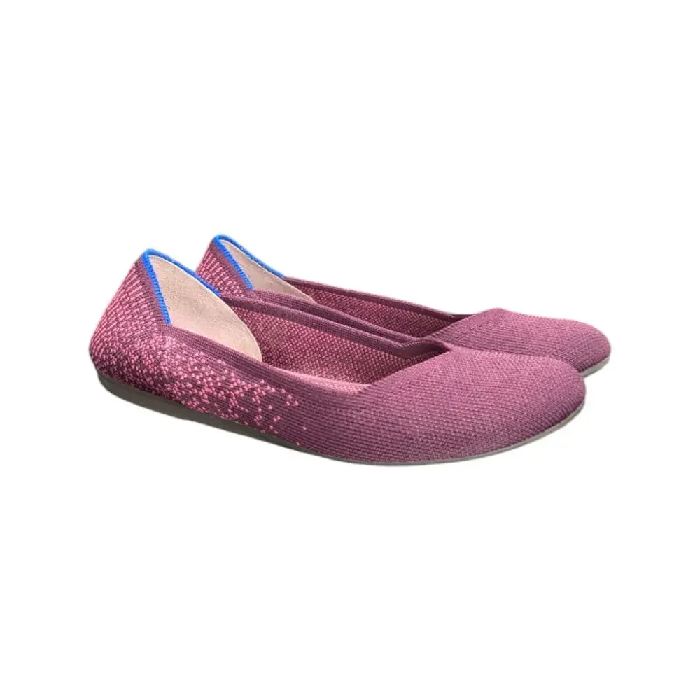 Rothys The Flat Fig Python Round Toe Slip On Shoes Balletcore Womens 6 Purple
